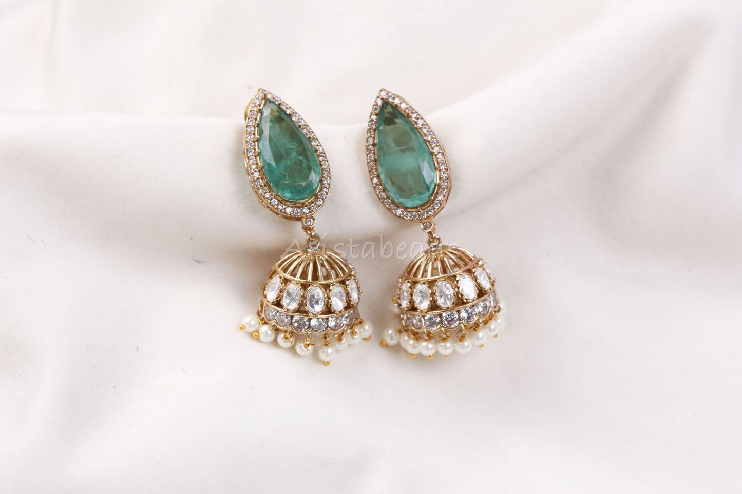 Doublet Semiprecious Jhumka - (101-74)