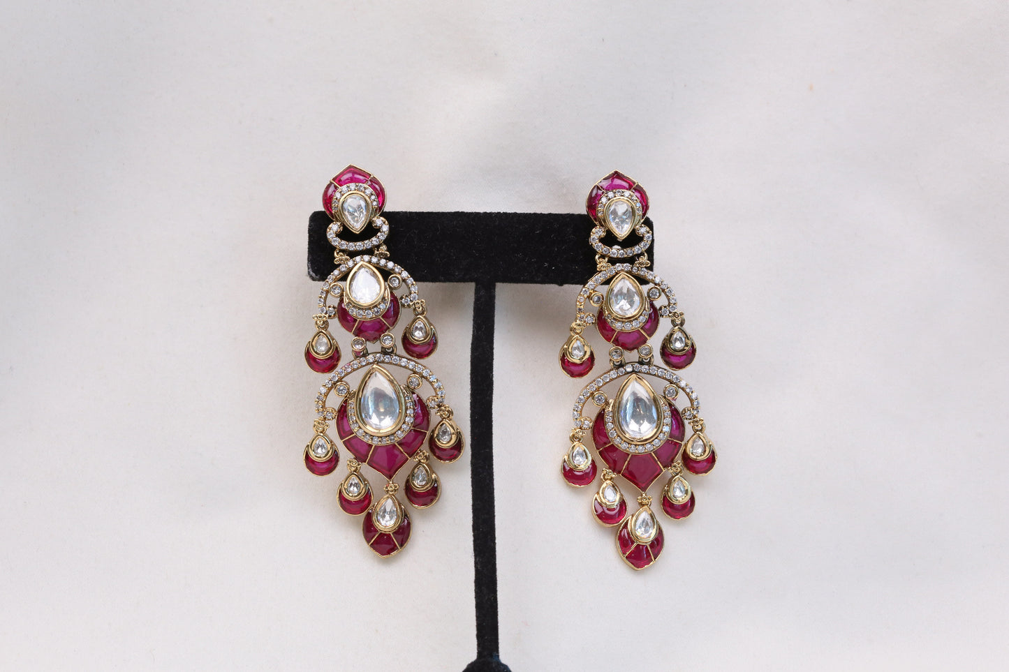 Ananya Takkar Kundan Earrings - Red