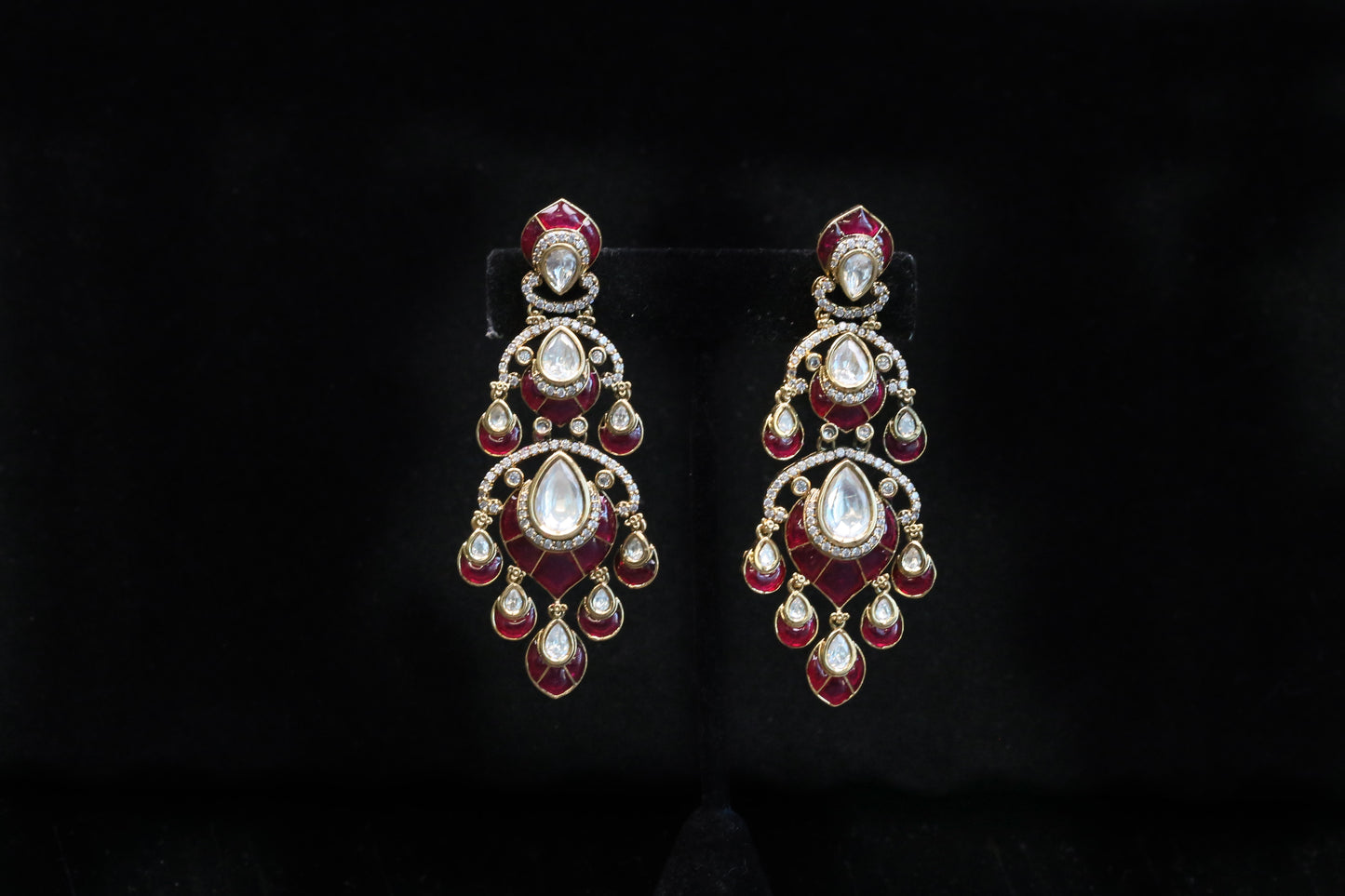 Ananya Takkar Kundan Earrings - Red