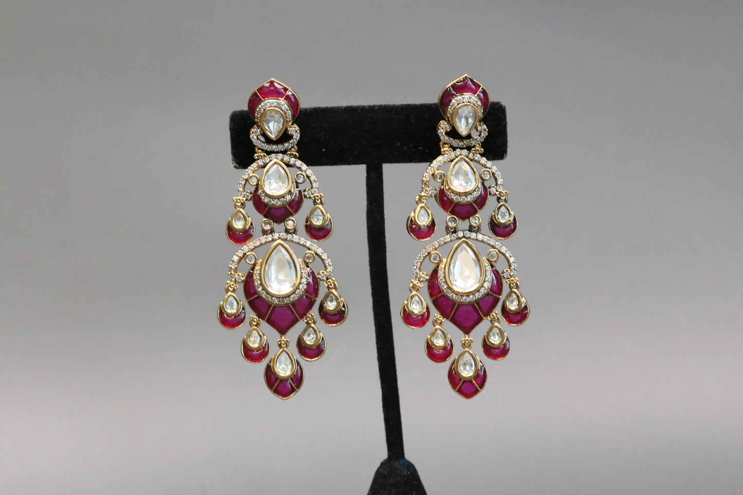 Ananya Takkar Kundan Earrings - Red