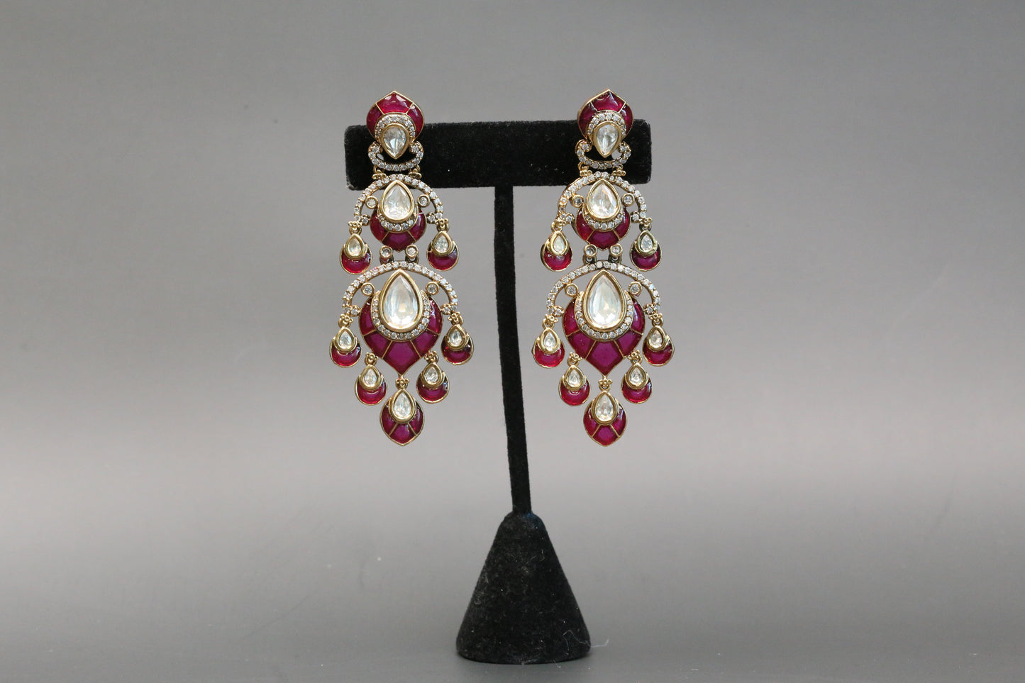 Ananya Takkar Kundan Earrings - Red