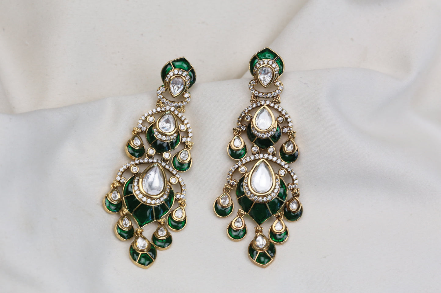 Ananya Takkar Kundan Earrings - Green
