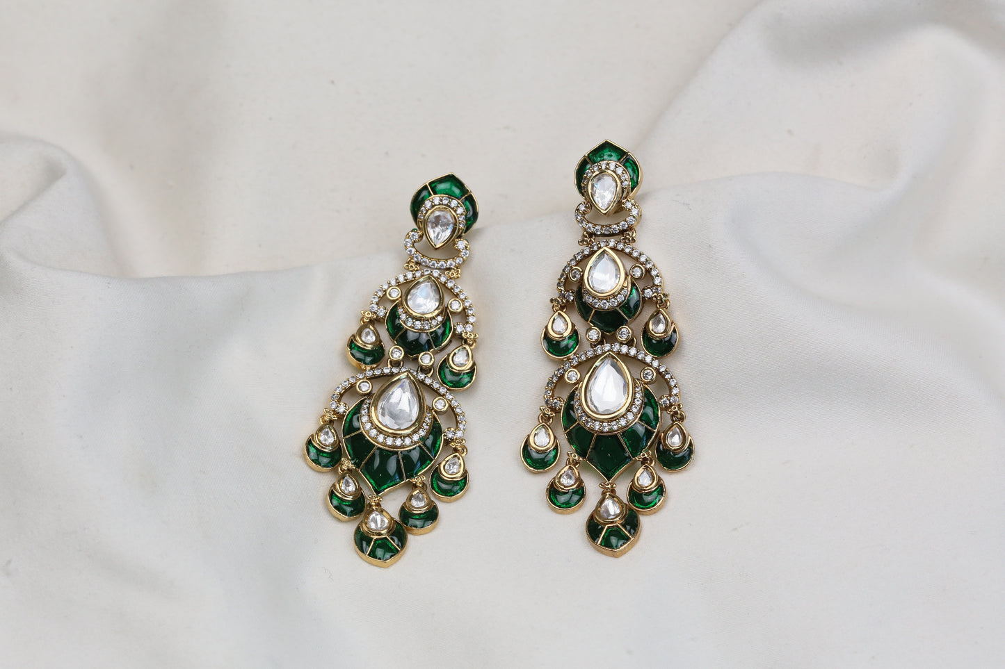 Ananya Takkar Kundan Earrings - Green