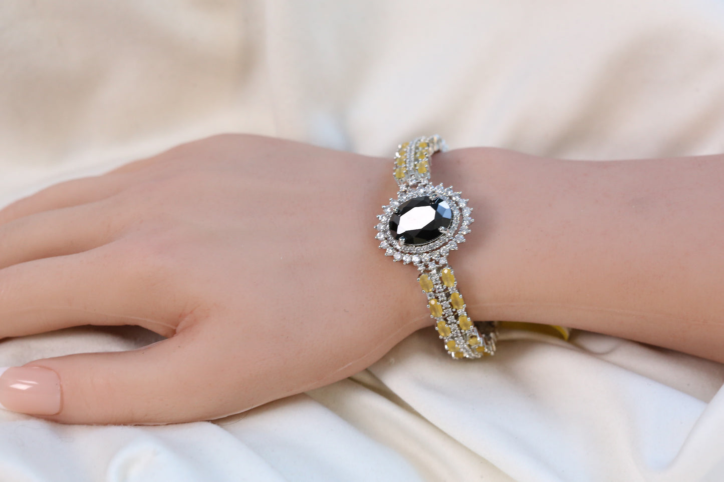 Asha CZ Bracelet - Yellow Black