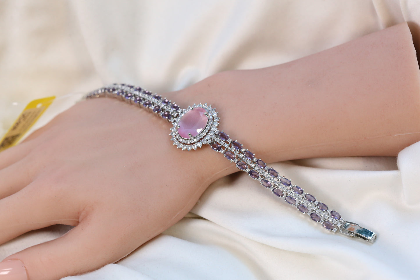 Asha CZ Bracelet - Pink Purple
