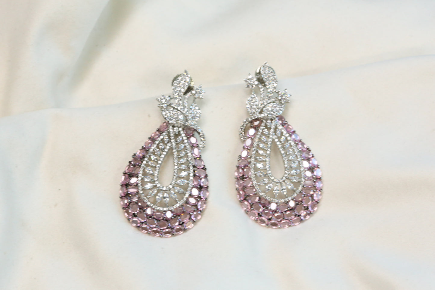 Premium CZ Earrings - Blush Pink