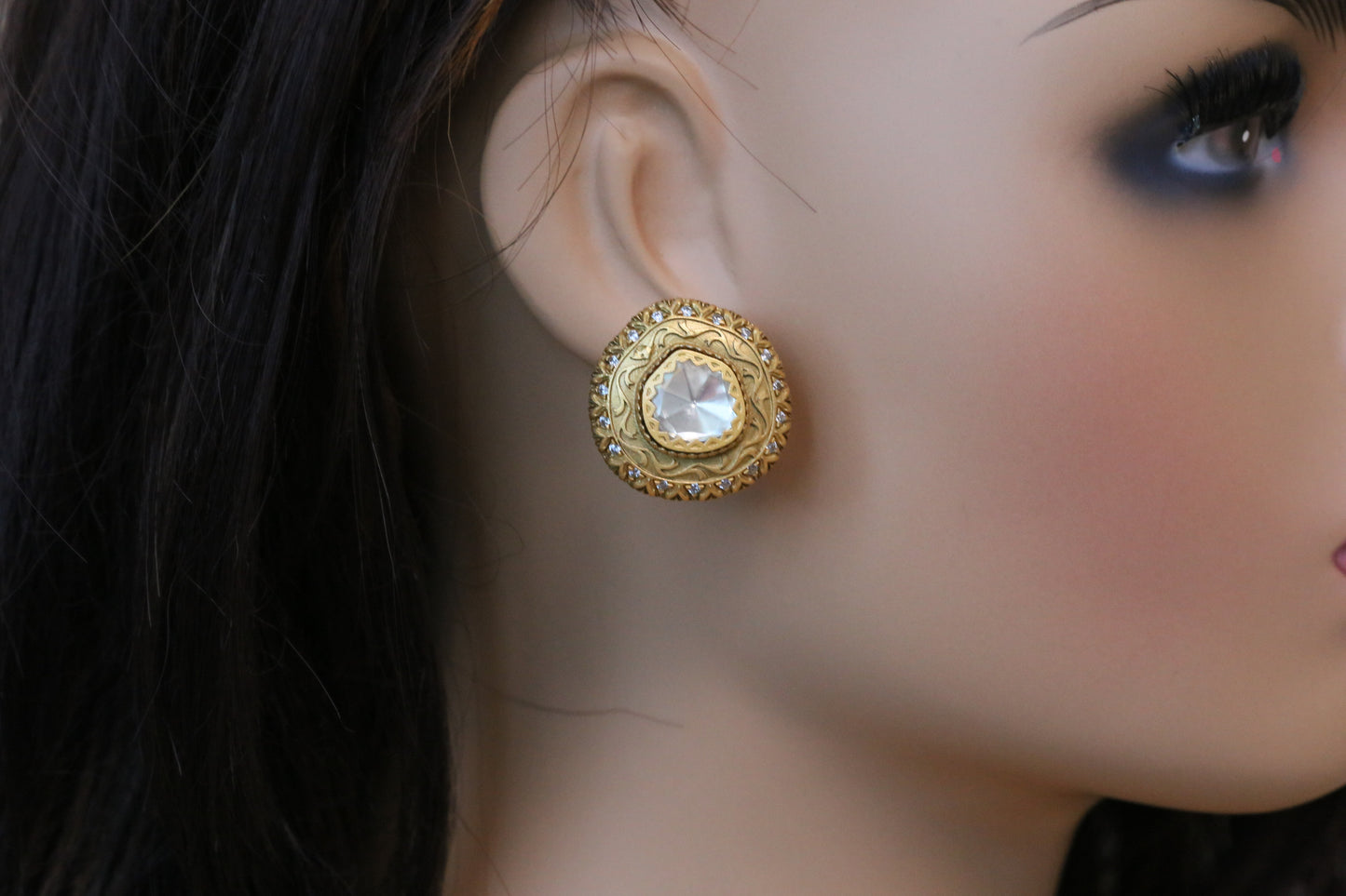 Vintage Look Premium Real Moissanite Stud