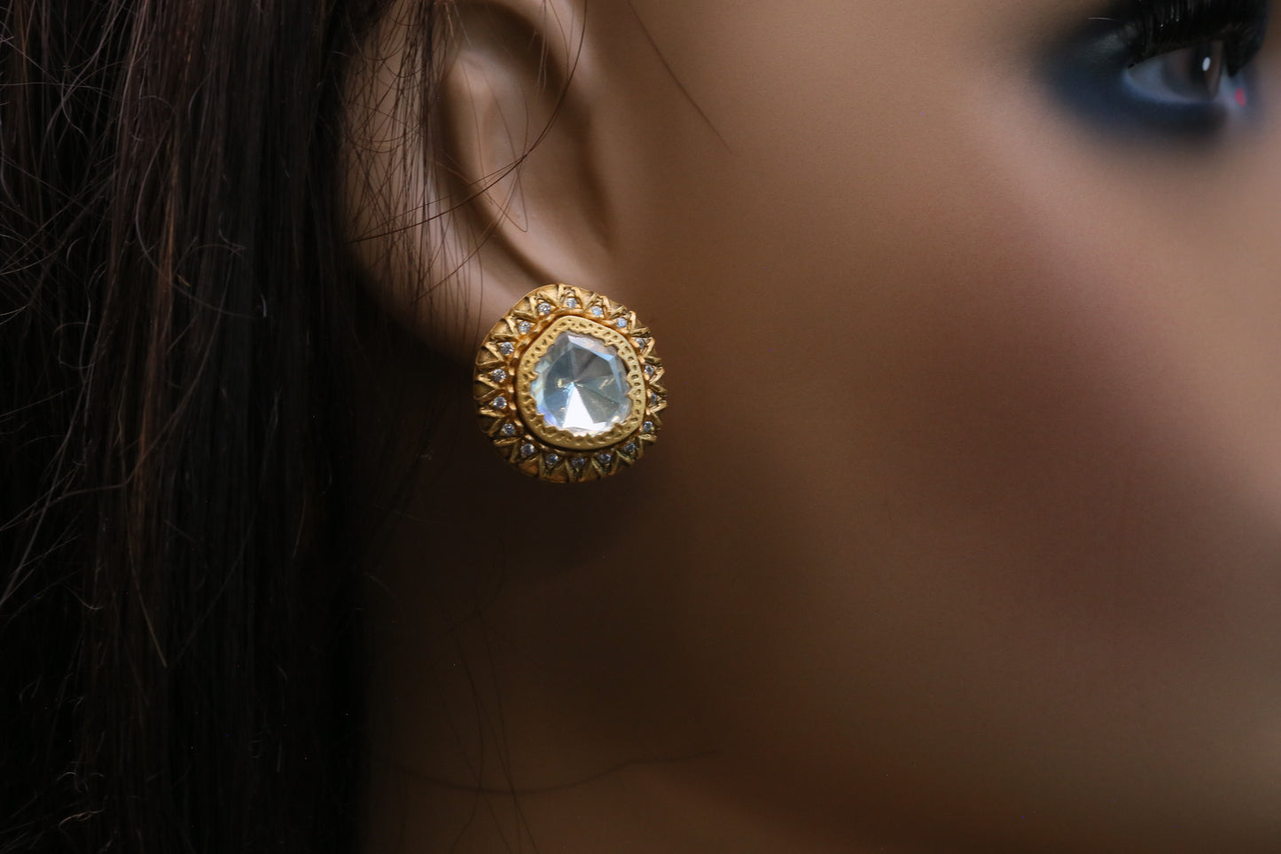 Vintage Premium Real Moissanite CZ Stud