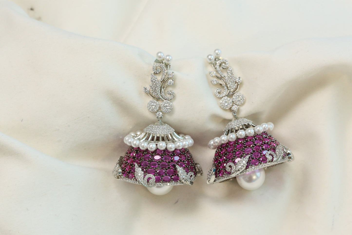 Large Premium CZ Rotating Jhumka