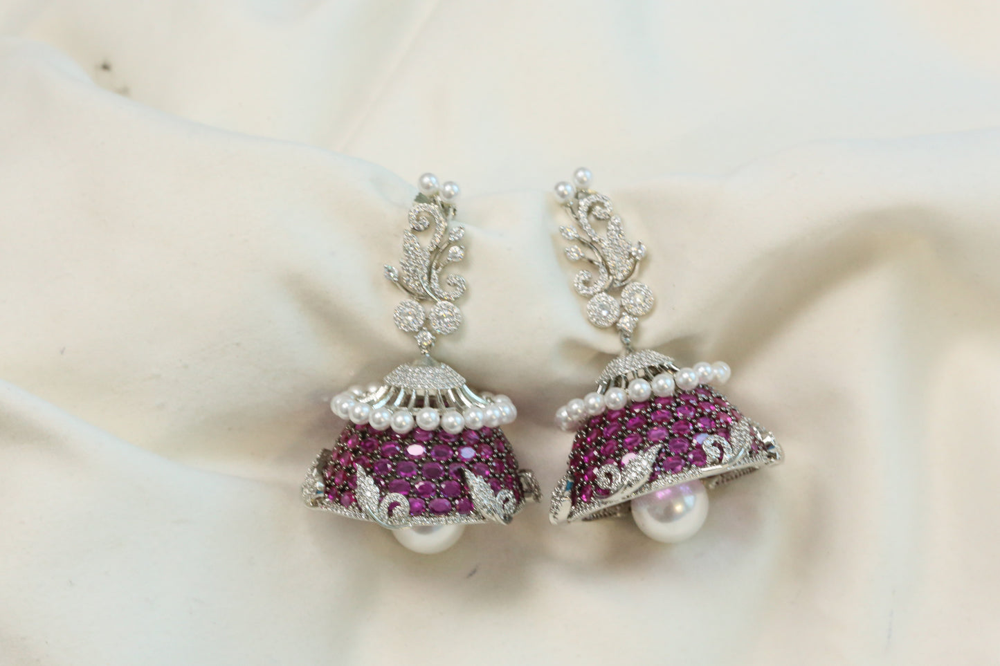 Large Premium CZ Rotating Jhumka