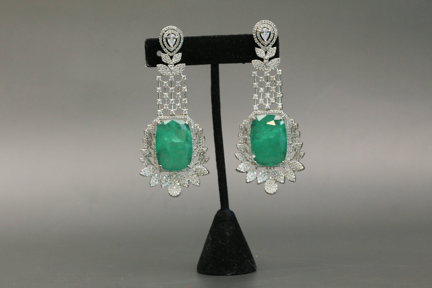 Premium CZ & Green Doublet Earrings