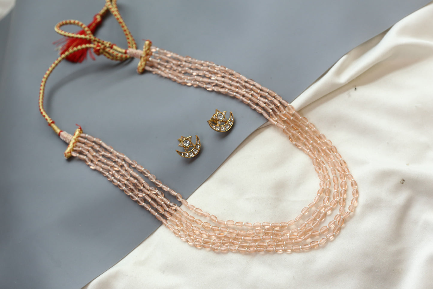 Rasa Semiprecious Mala Necklace - Peach
