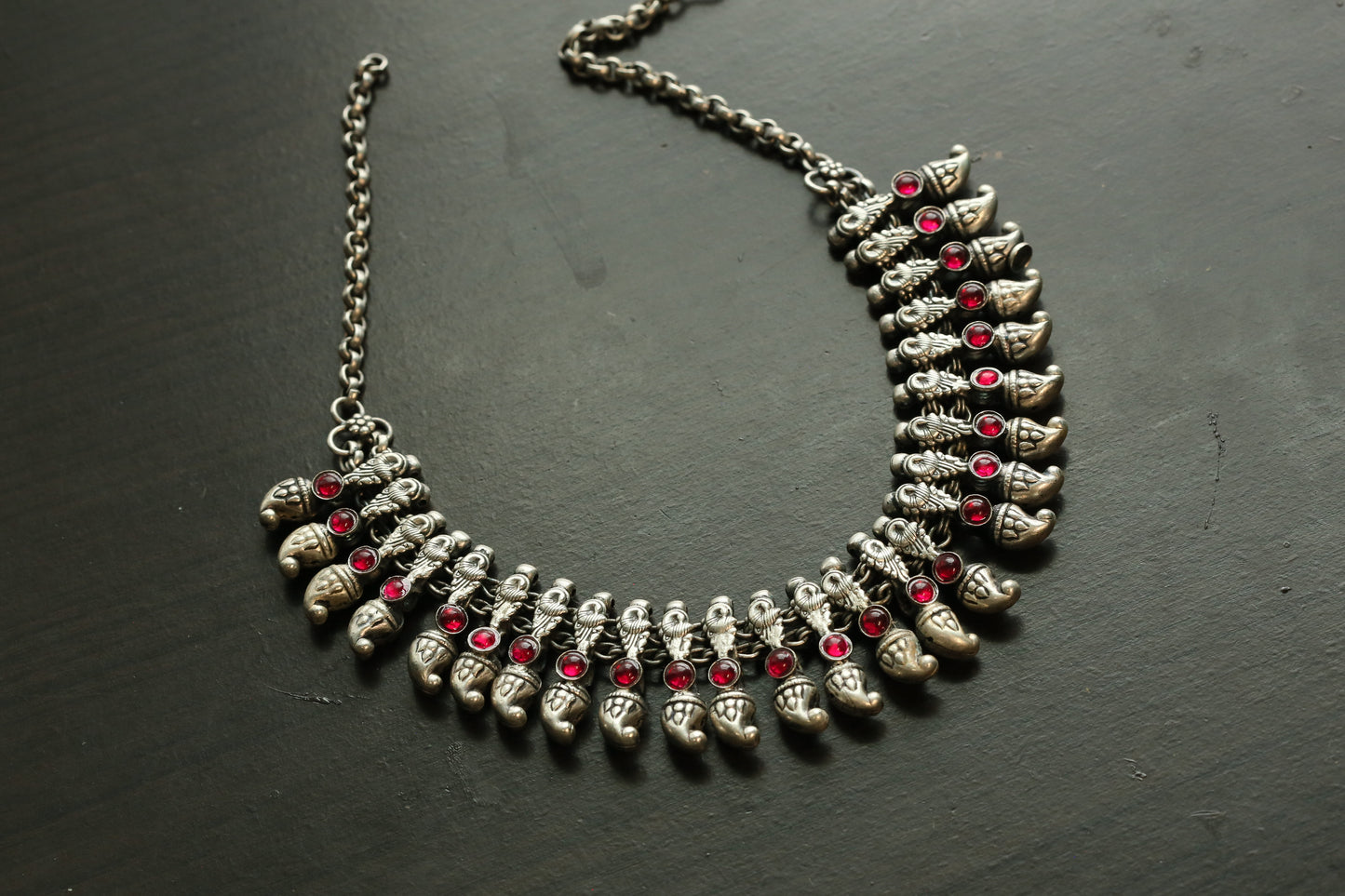Yashodha Silver Look Necklace - Style 1