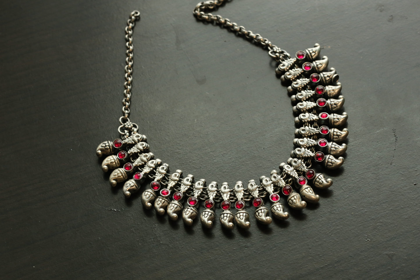 Yashodha Silver Look Necklace - Style 1