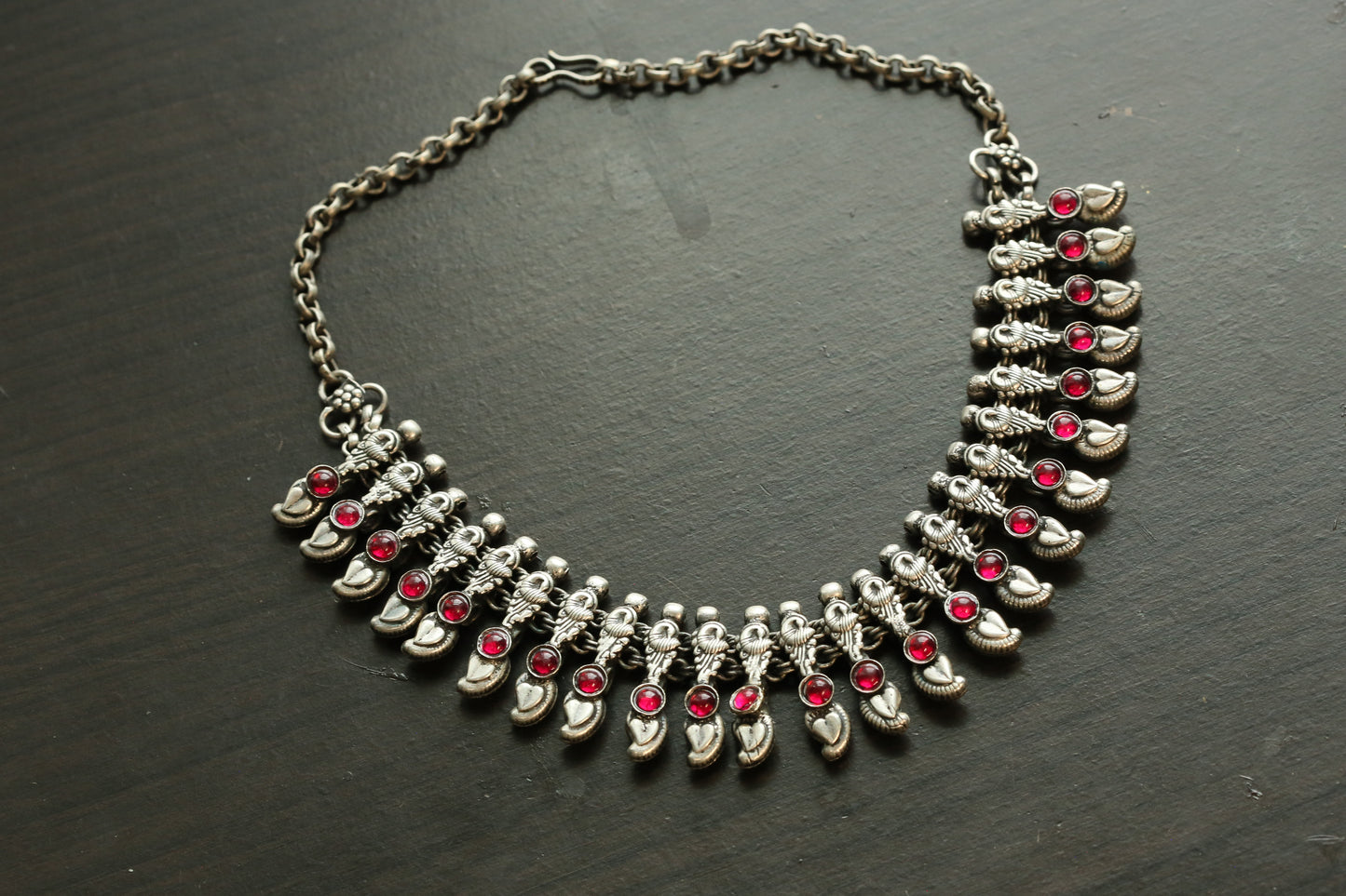 Yashodha Silver Look Necklace - Style 2