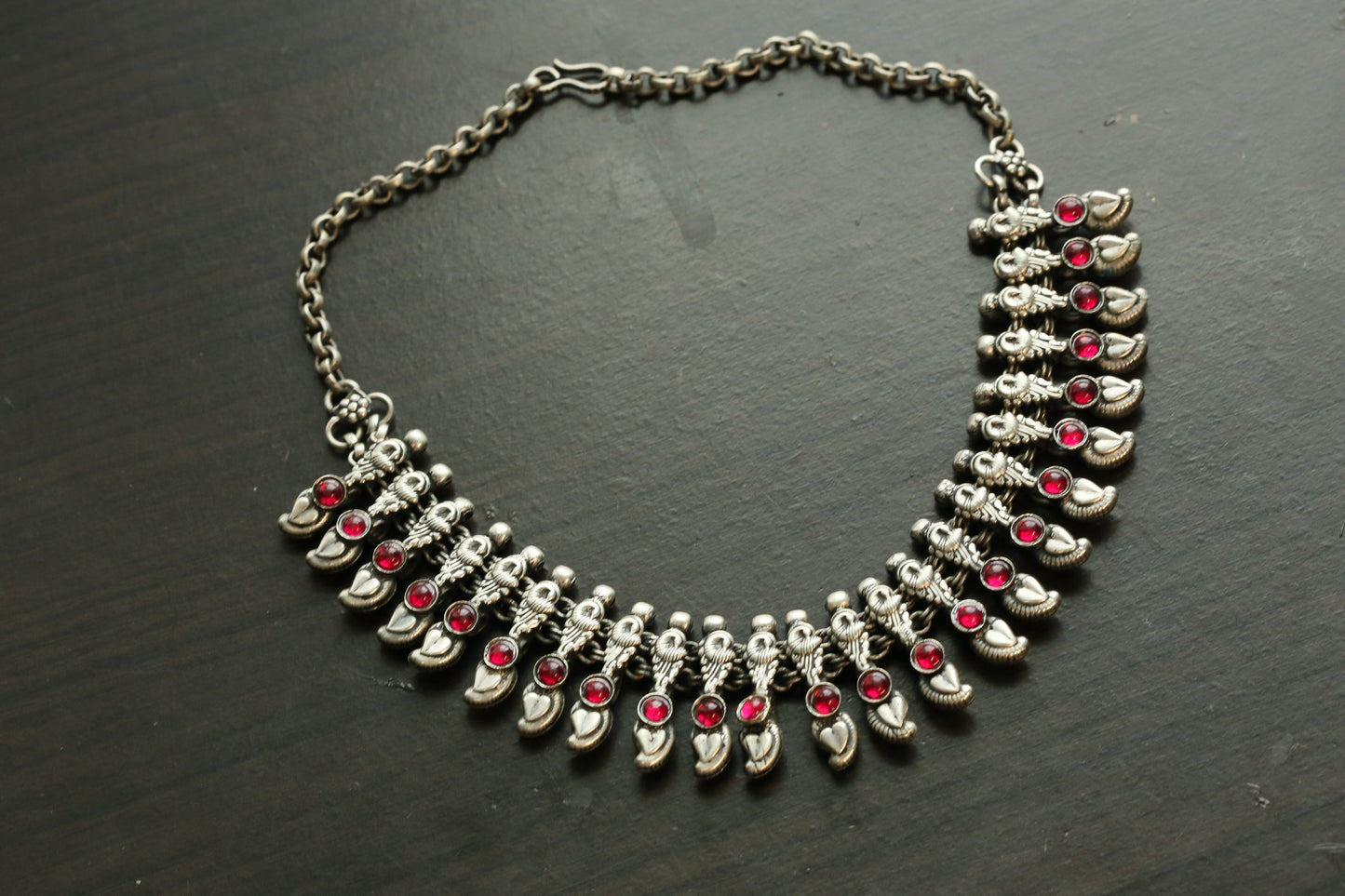 Yashodha Silver Look Necklace - Style 2