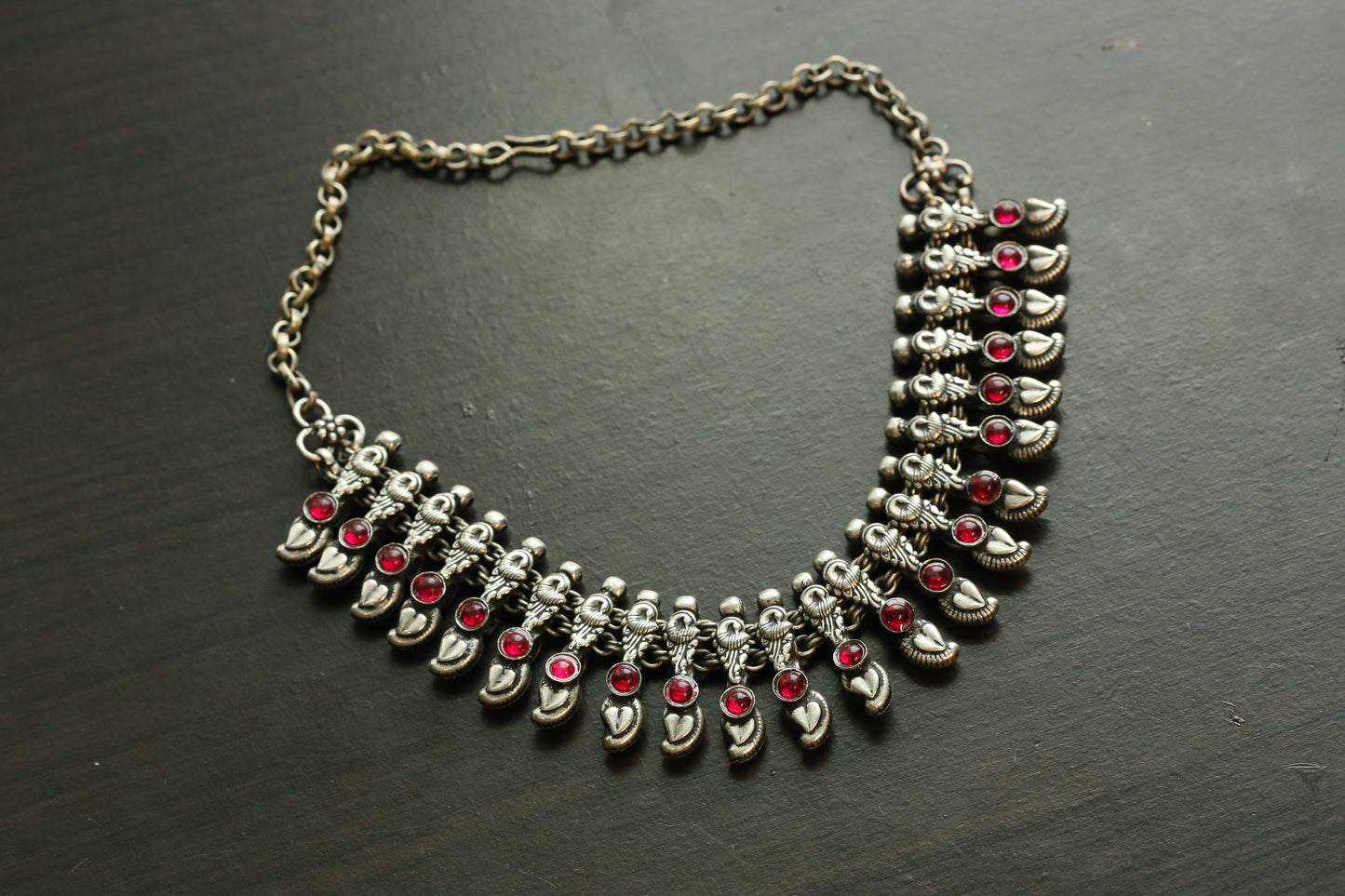 Yashodha Silver Look Necklace - Style 2