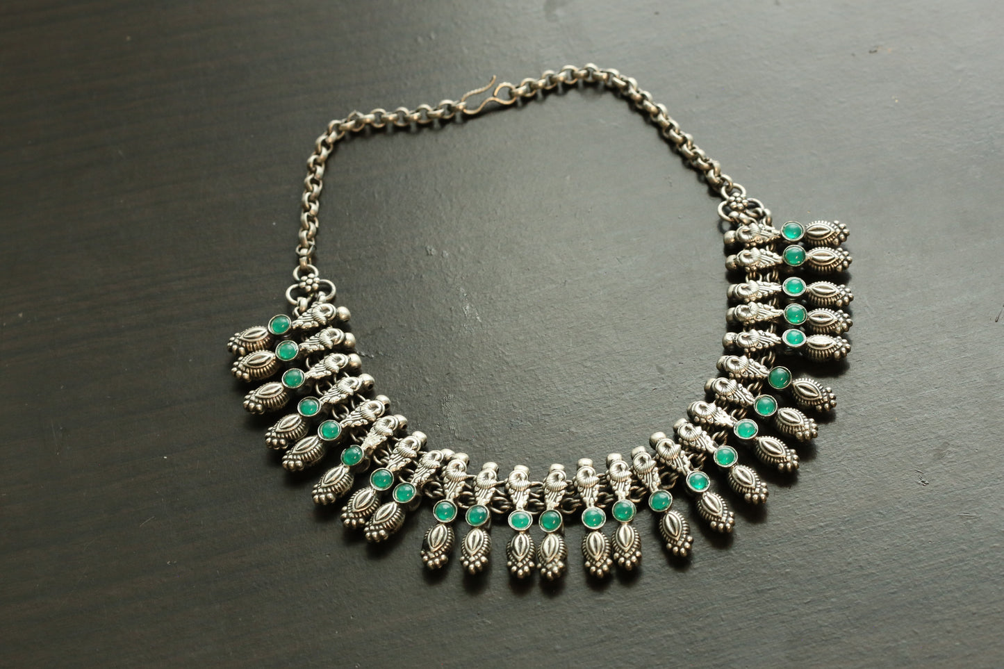 Yashodha Silver Look Necklace - Style 4