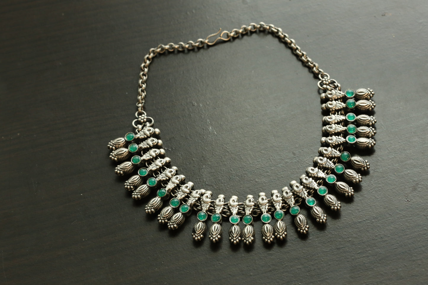 Yashodha Silver Look Necklace - Style 4