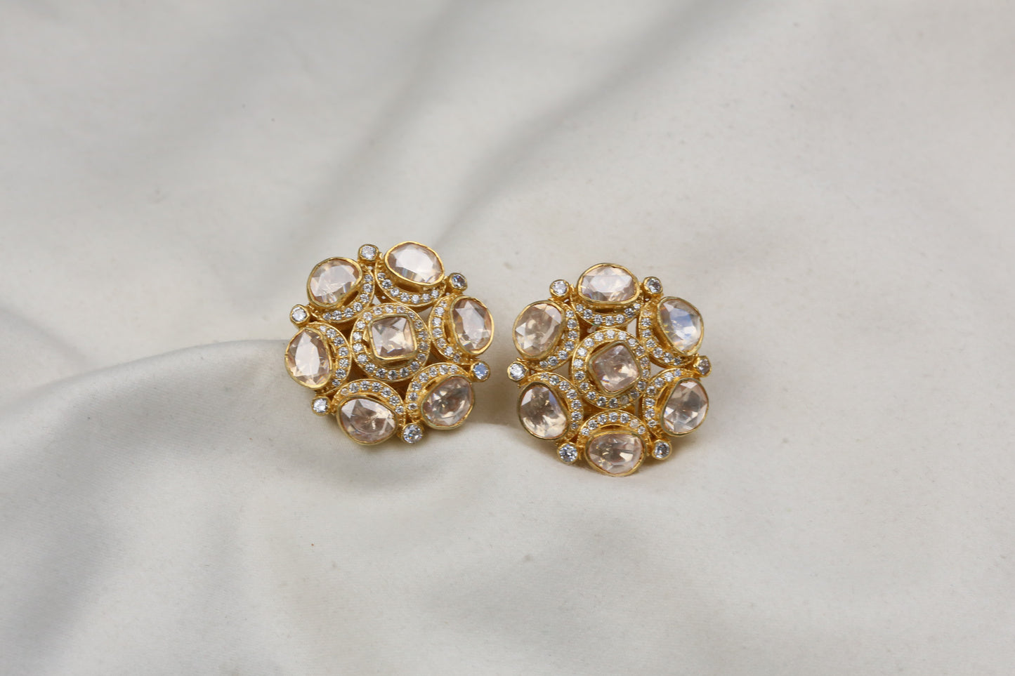 Next To Real Silver Handmade Moissanite Studs
