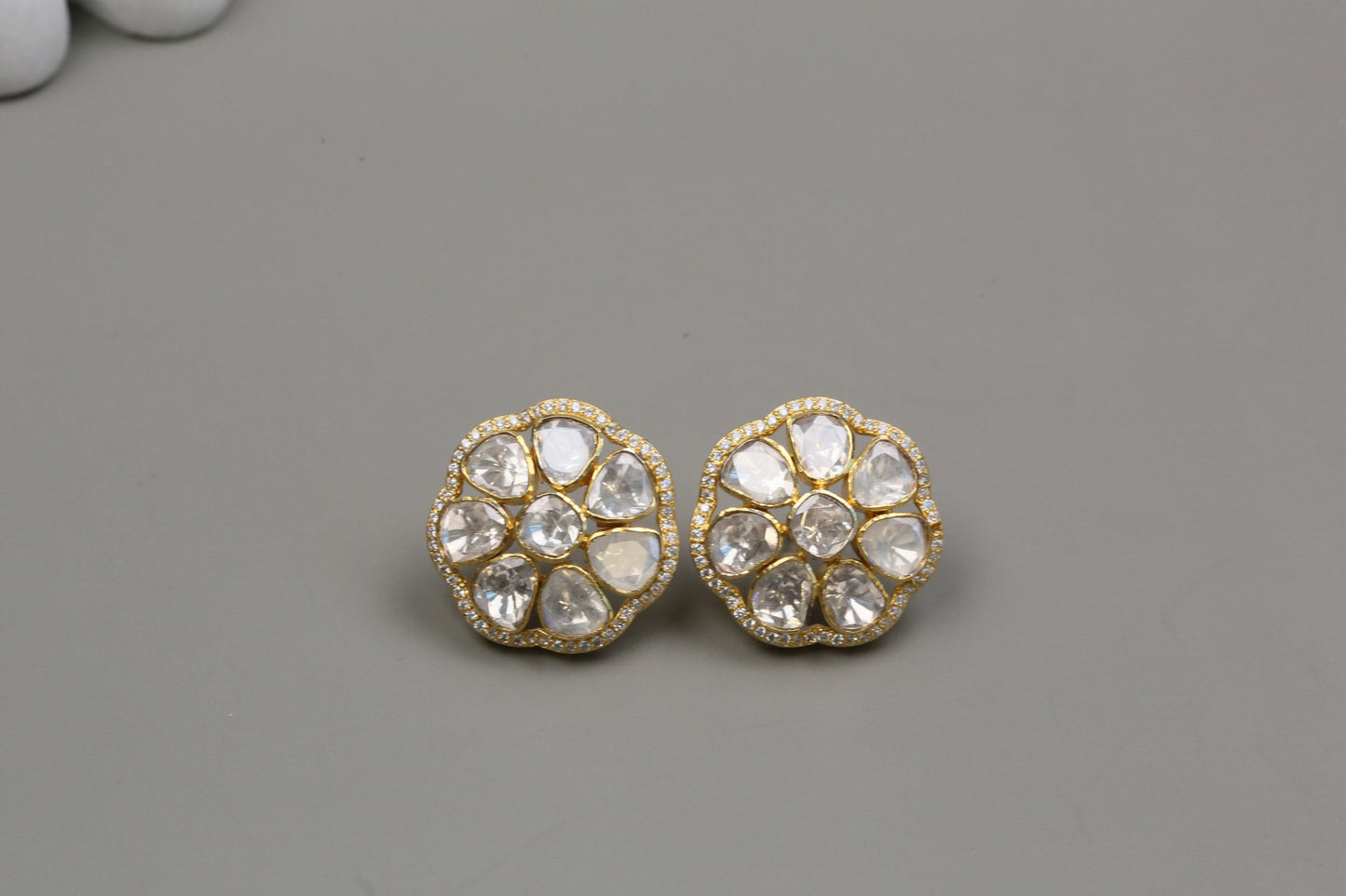 Next To Real Handmade Moissanite Studs - Style 2