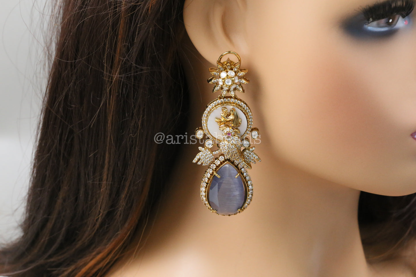 Sabya MOP, CZ & Gray Earrings