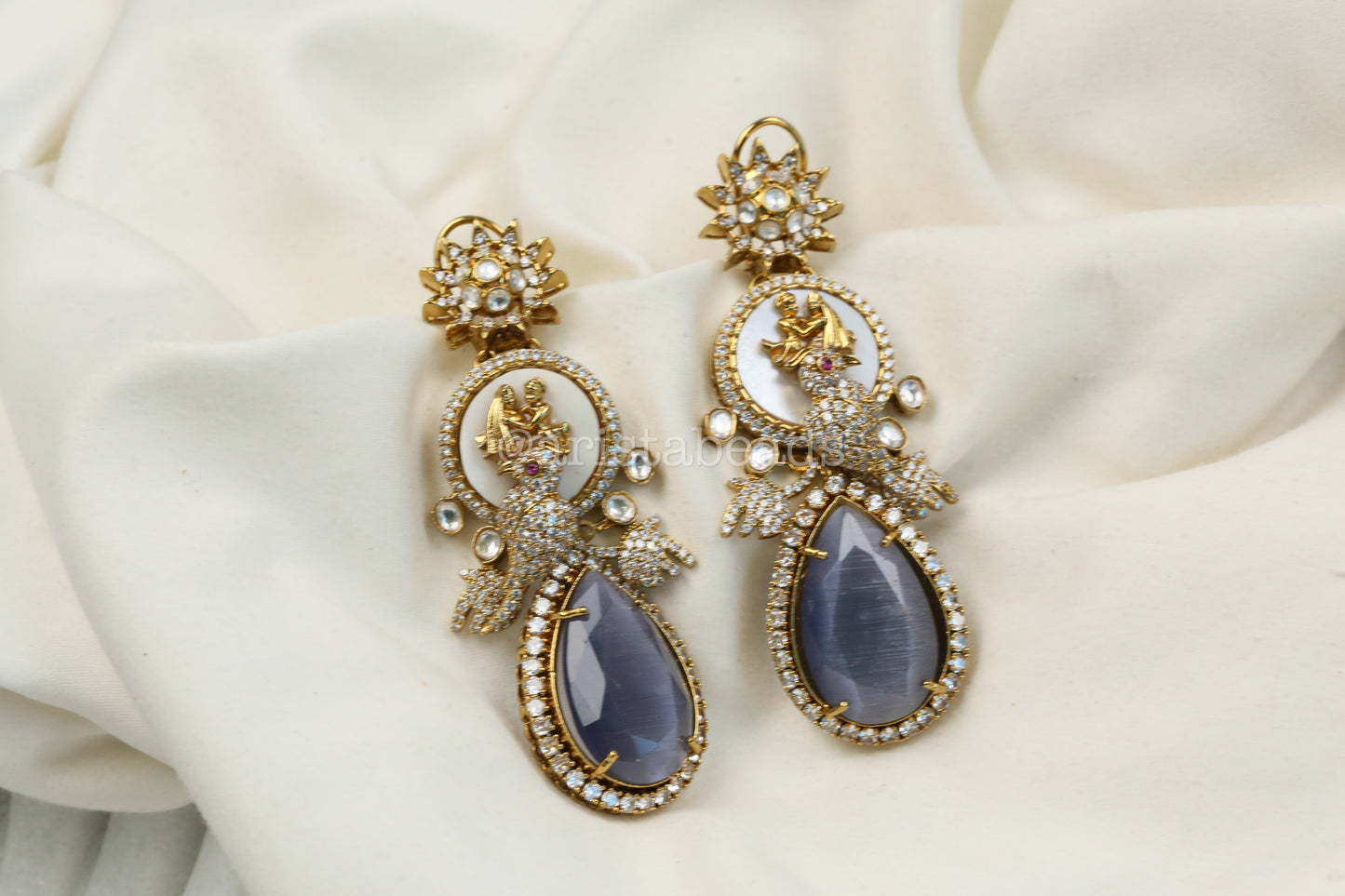 Sabya MOP, CZ & Gray Earrings