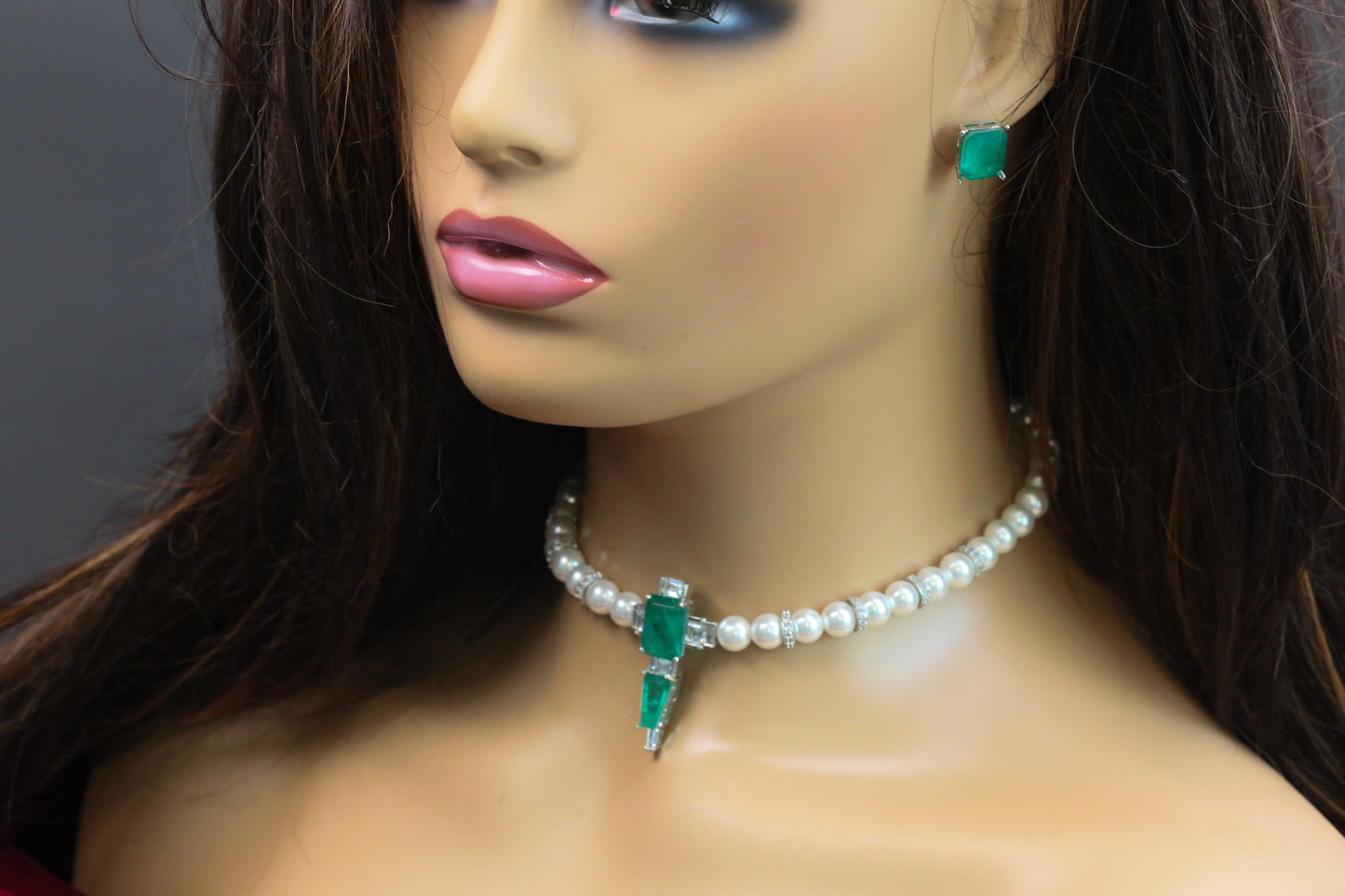 Priya Premium Doublet & Pearls Necklace Set