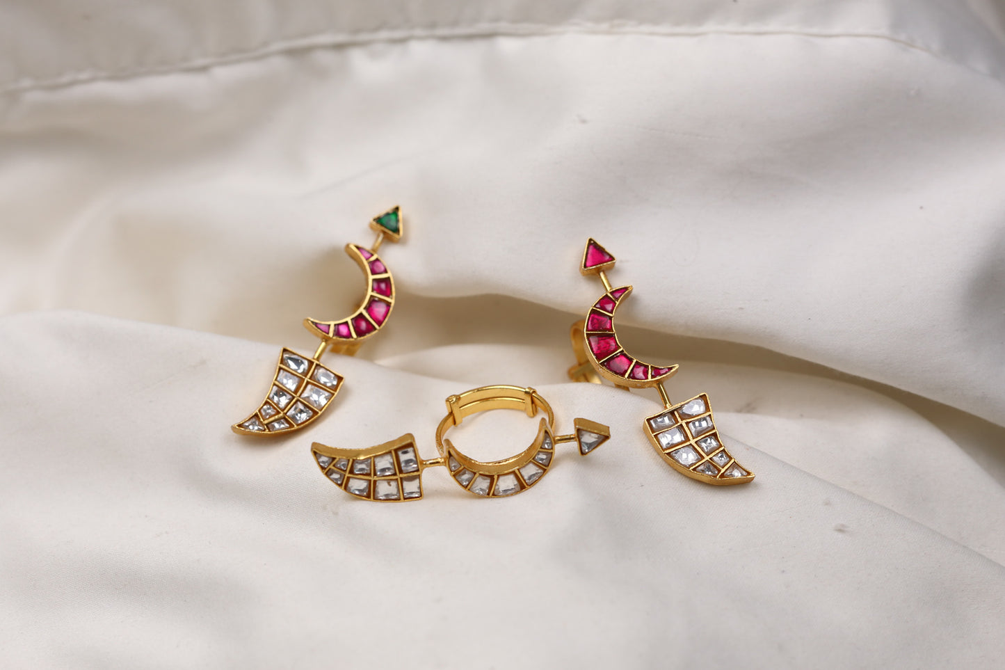 Sanaa Jadau Kundan Ring - Clear