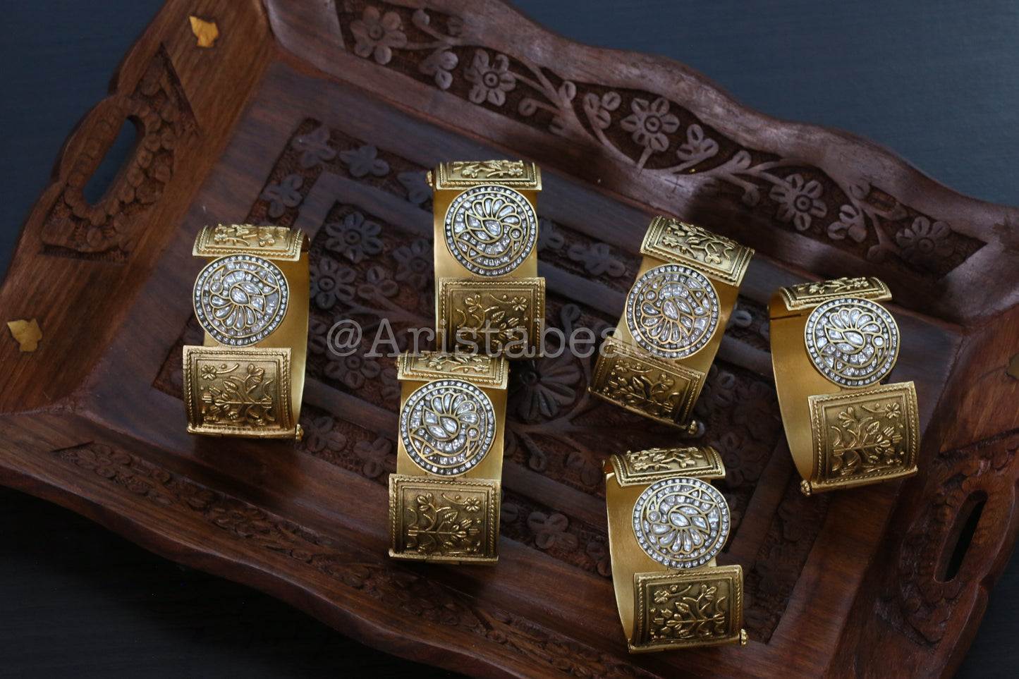 Mahira Premium Designer Jadau Kundan Bracelet (Openable)