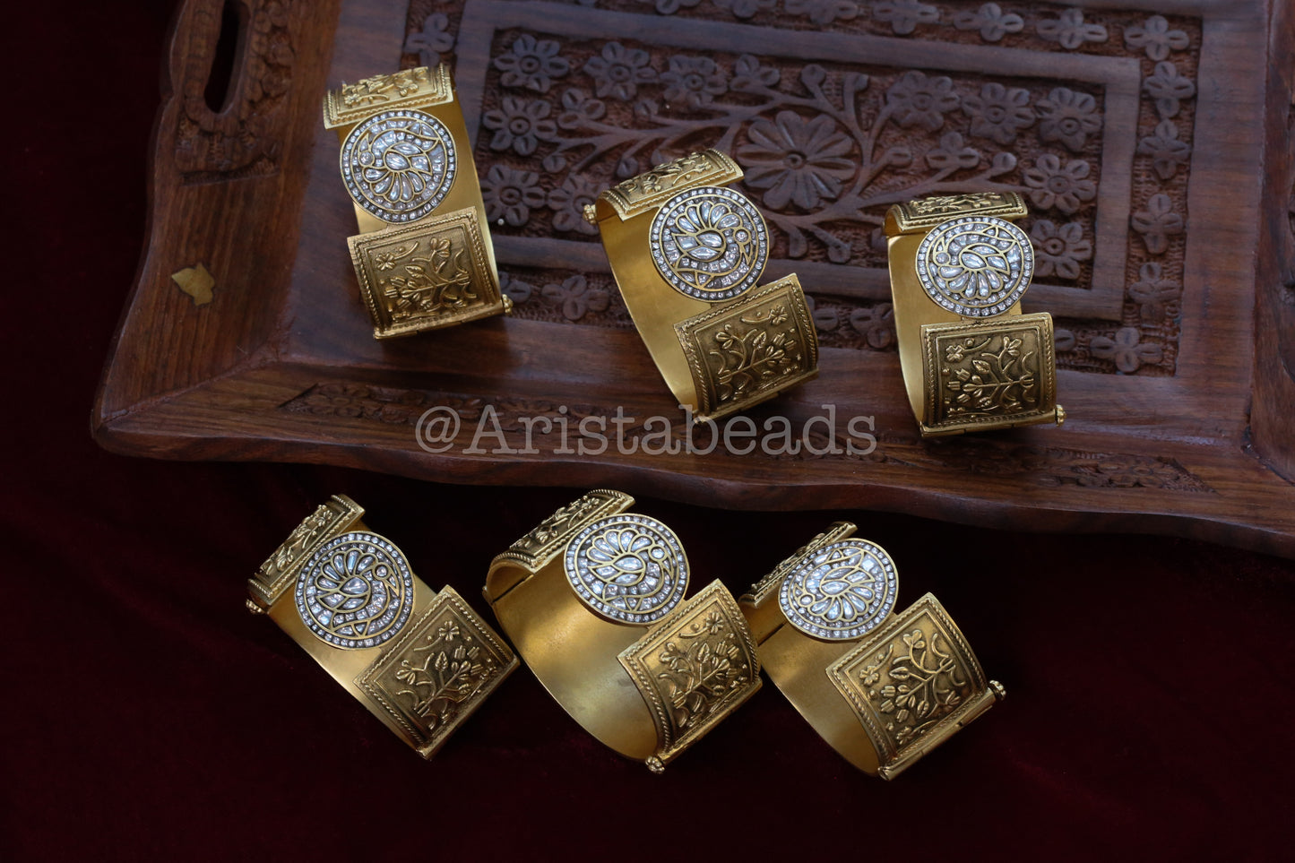Mahira Premium Designer Jadau Kundan Bracelet (Openable)