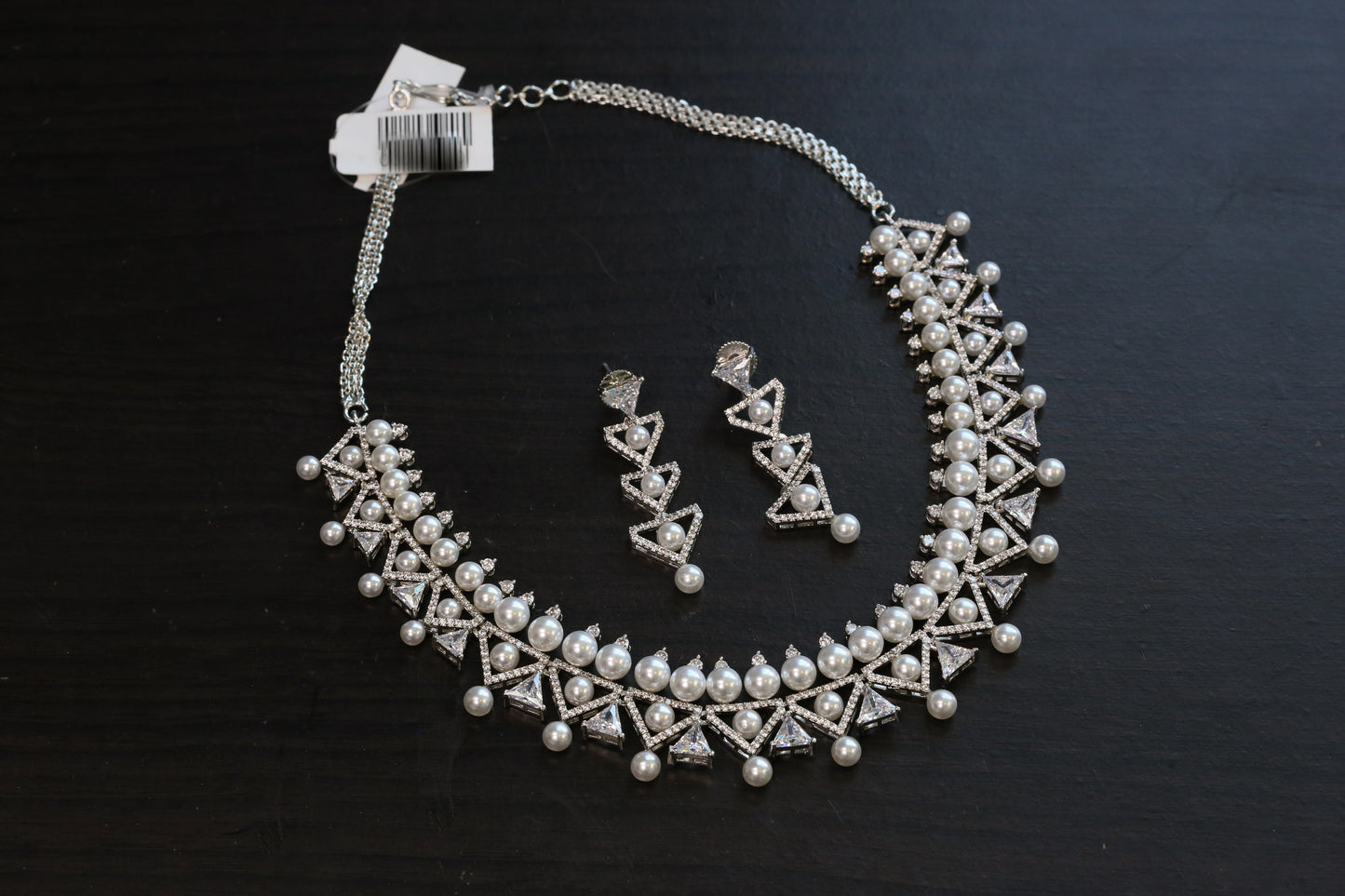 Heena Pearls & CZ Necklace Set