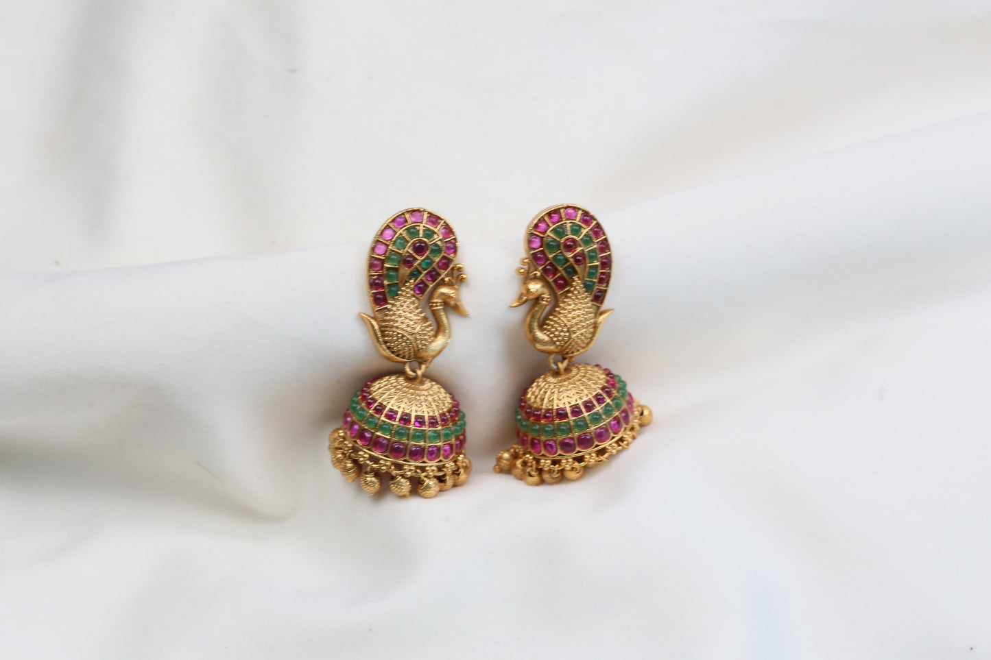 Mayura Temple Jhumka - Multi