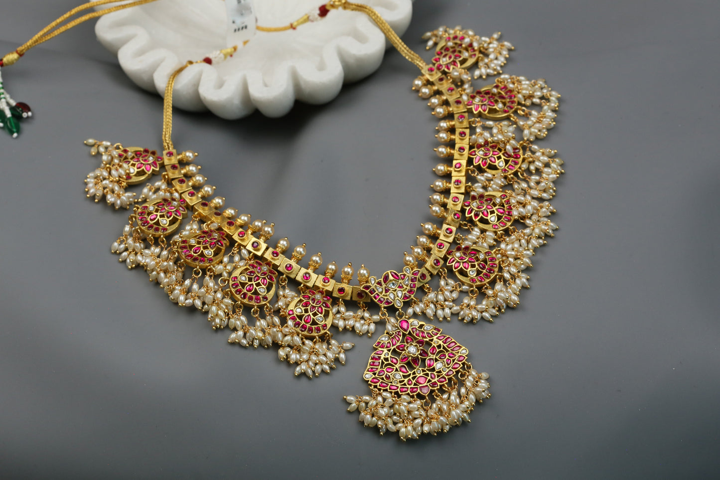 Handmade Ruby Guttapusalu Necklace