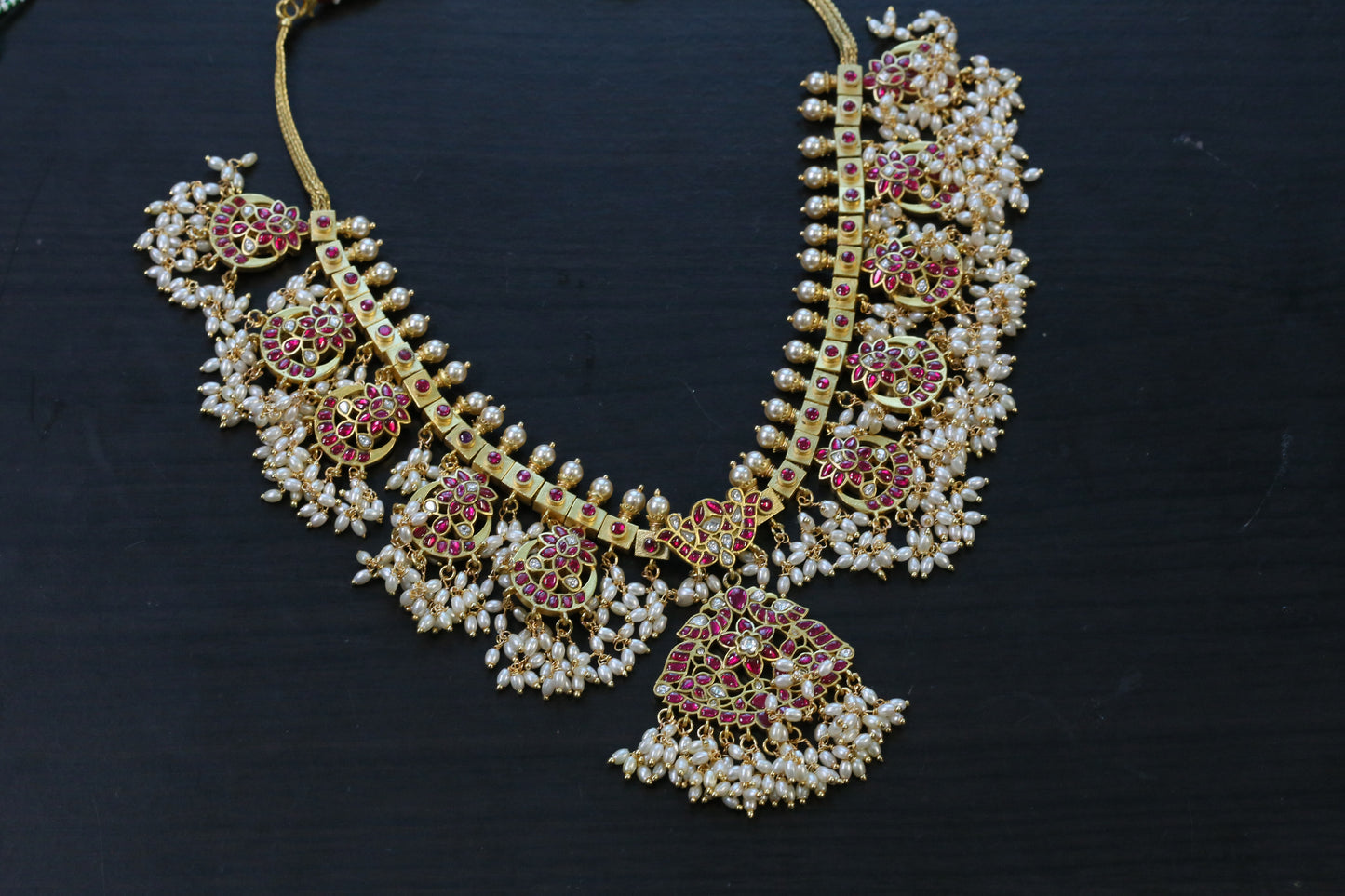 Handmade Ruby Guttapusalu Necklace