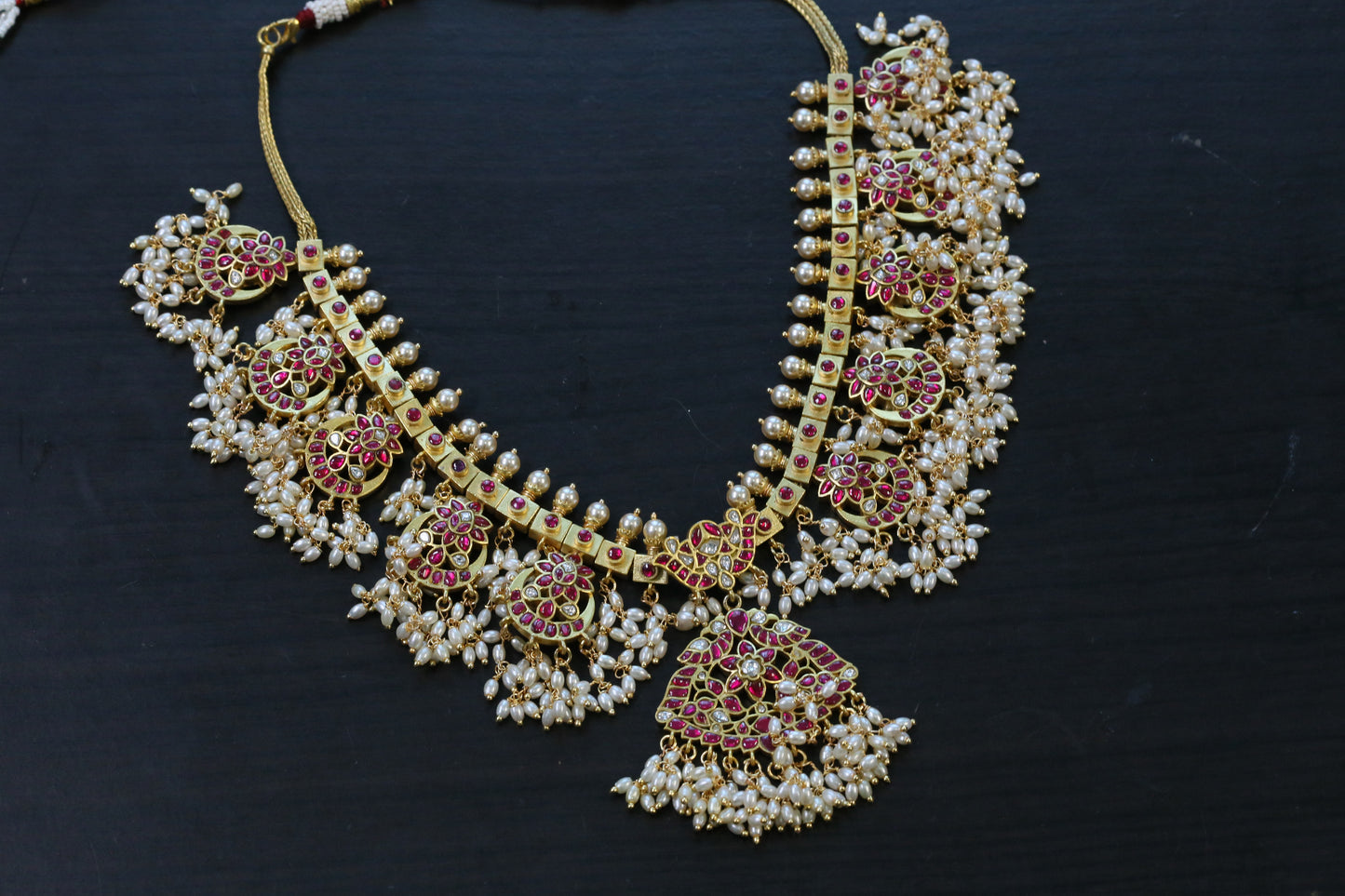 Handmade Ruby Guttapusalu Necklace
