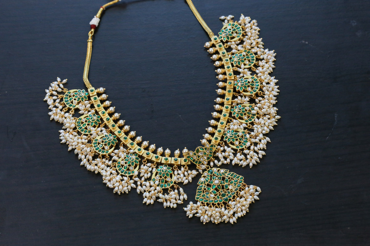 Handmade Green Guttapusalu Necklace