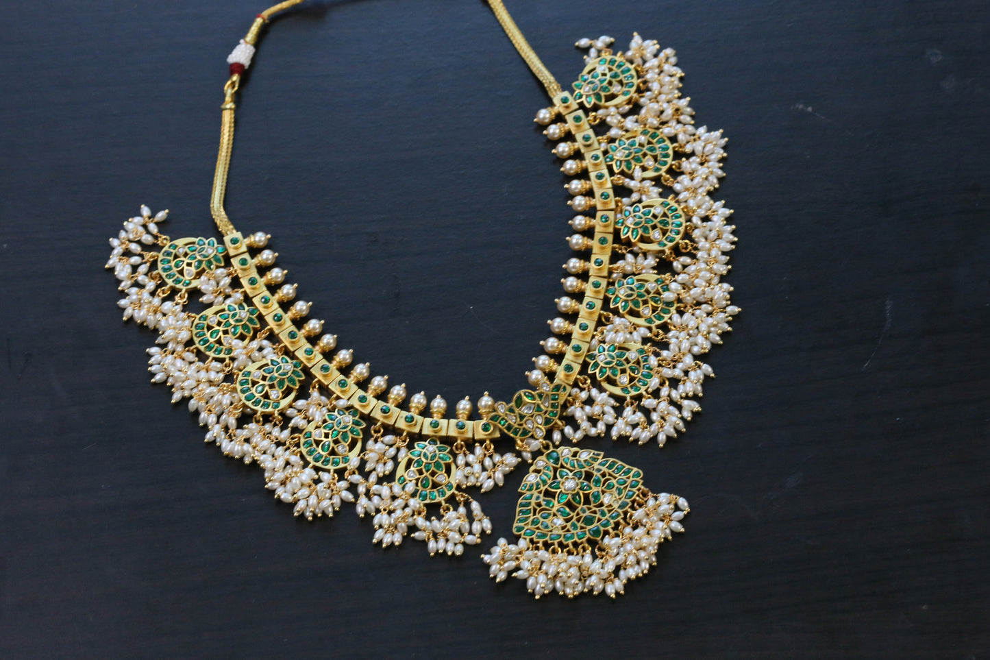 Handmade Green Guttapusalu Necklace