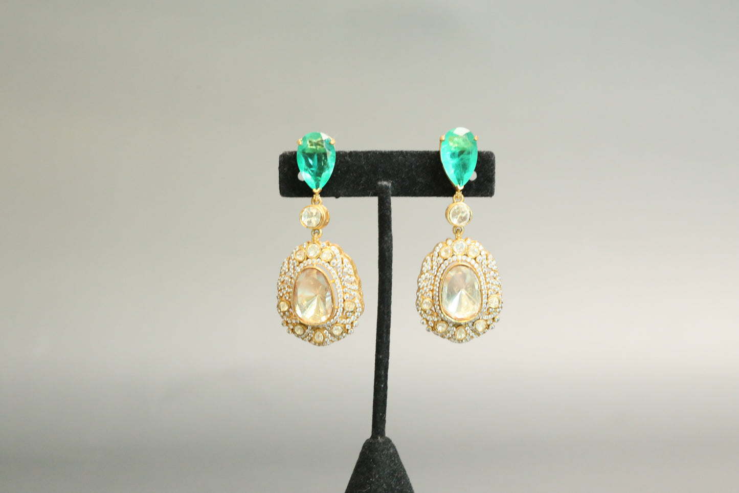 Doublet & Real Moissanite Drops Earrings