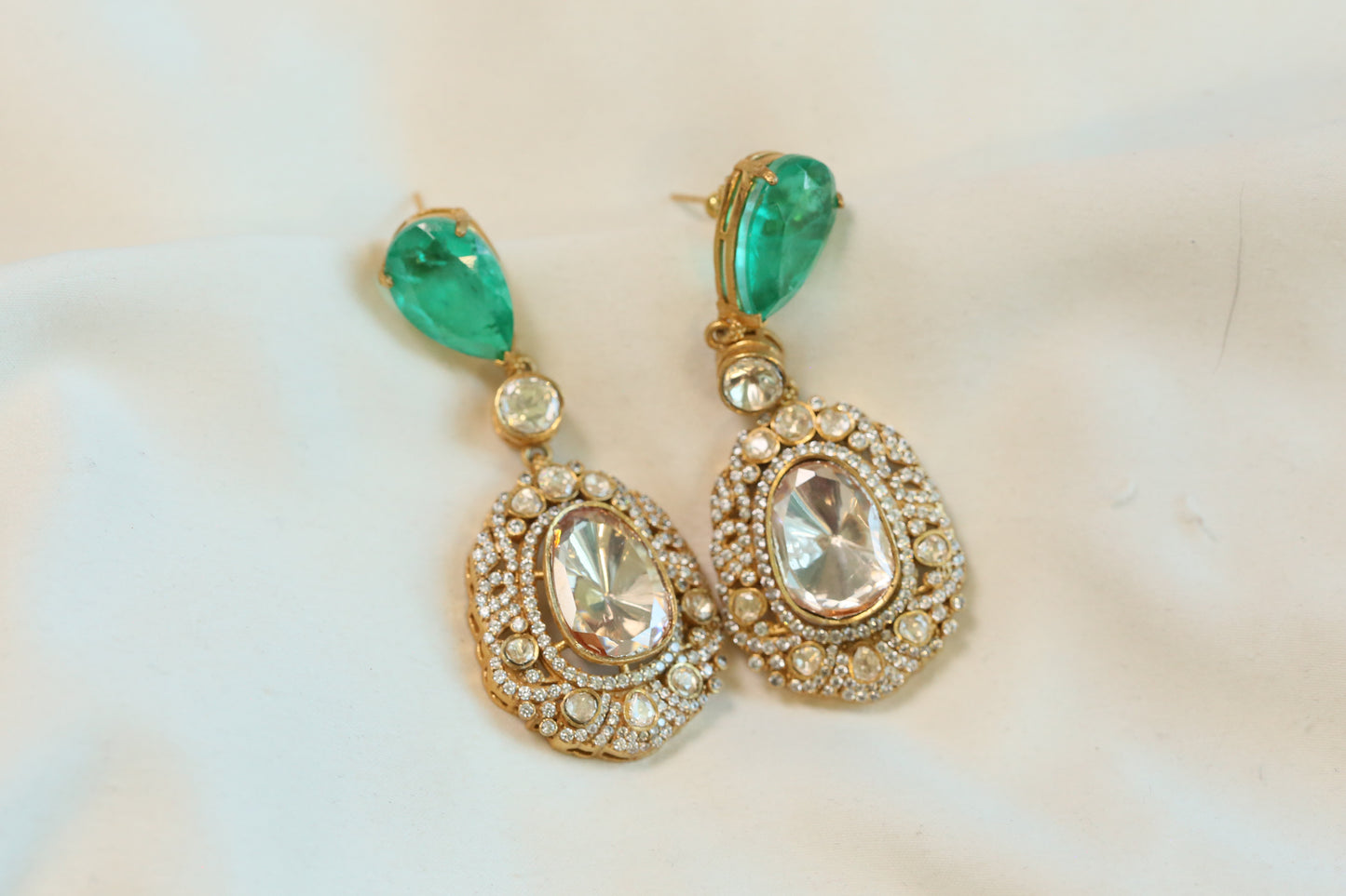 Doublet & Real Moissanite Drops Earrings