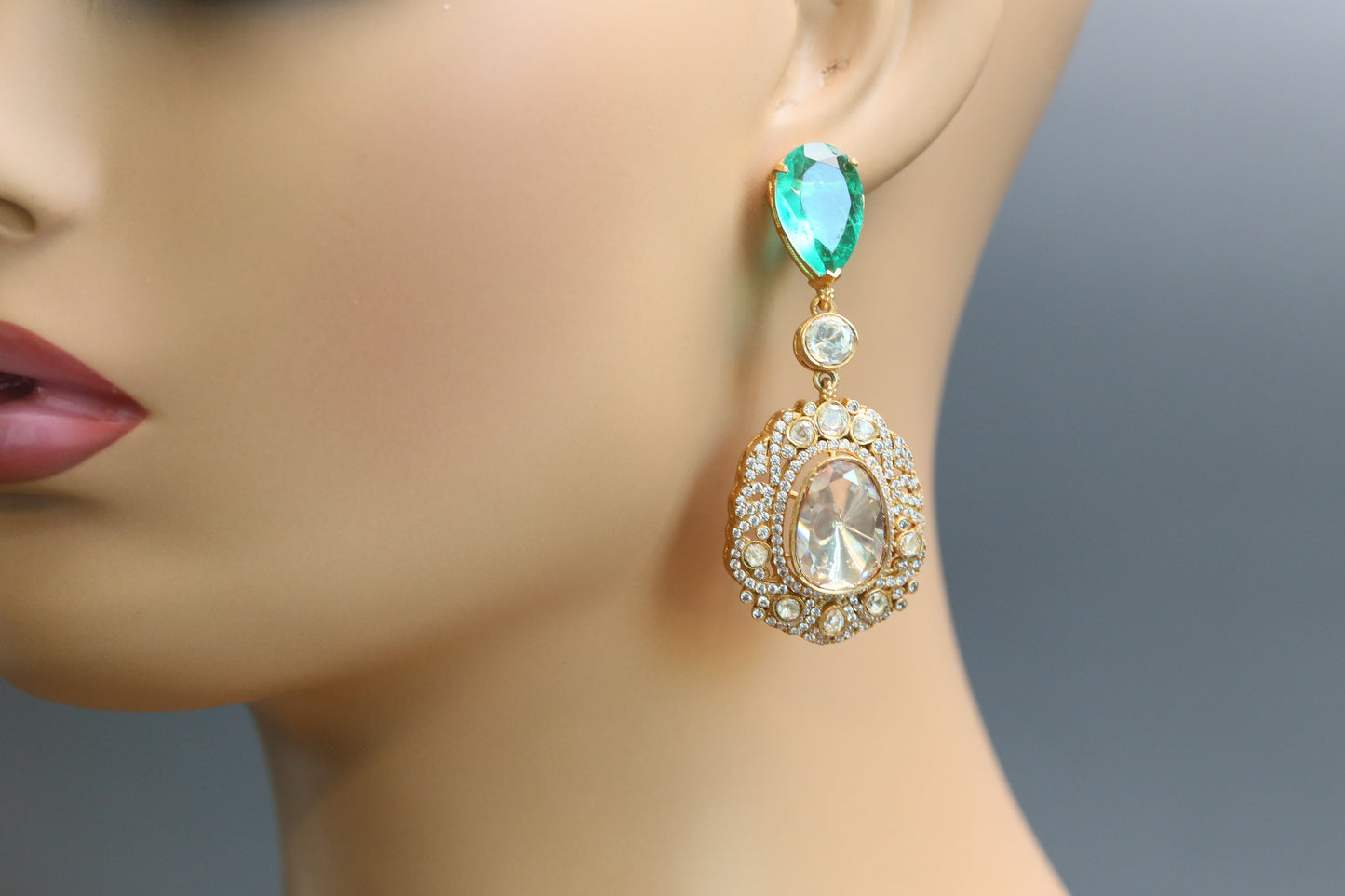 Doublet & Real Moissanite Drops Earrings