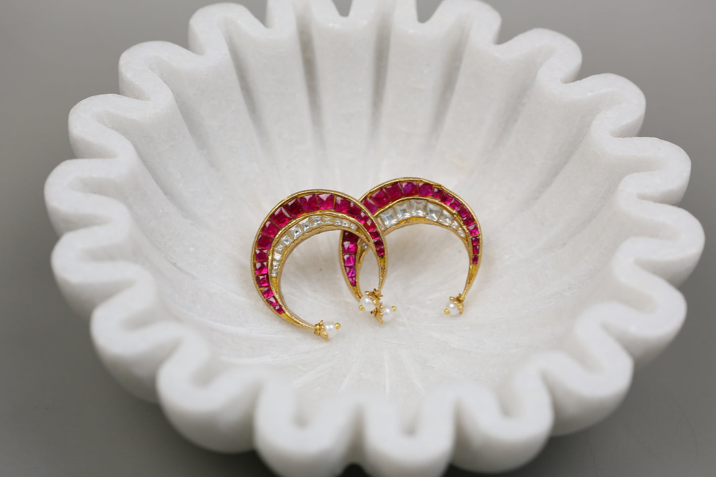 Designer Kundan Chand Earrings