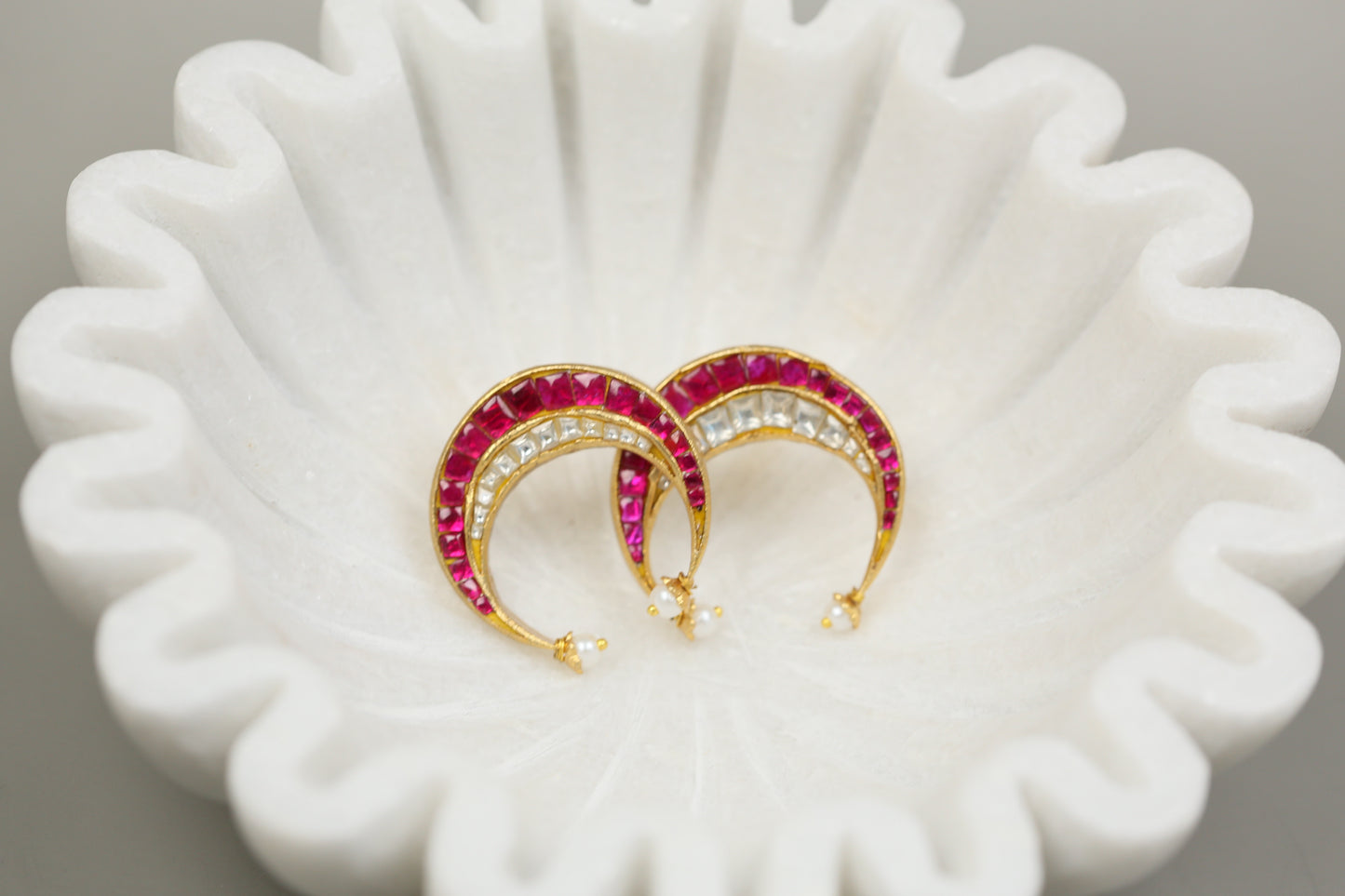 Designer Kundan Chand Earrings
