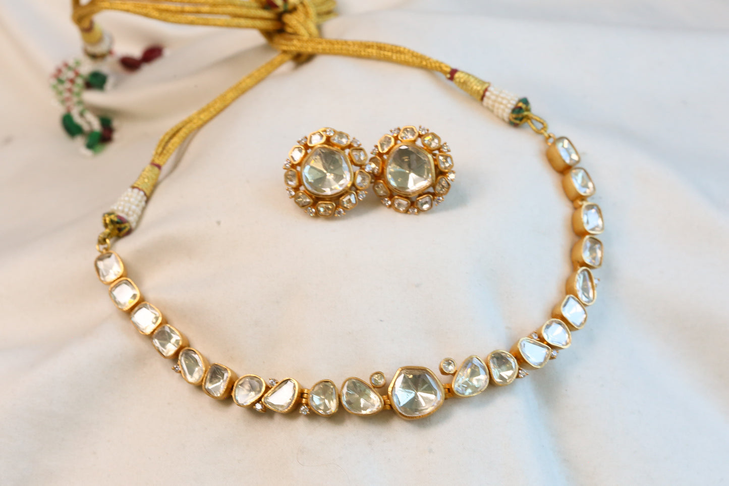 Saira Dainty Real Moissanite Necklace Set