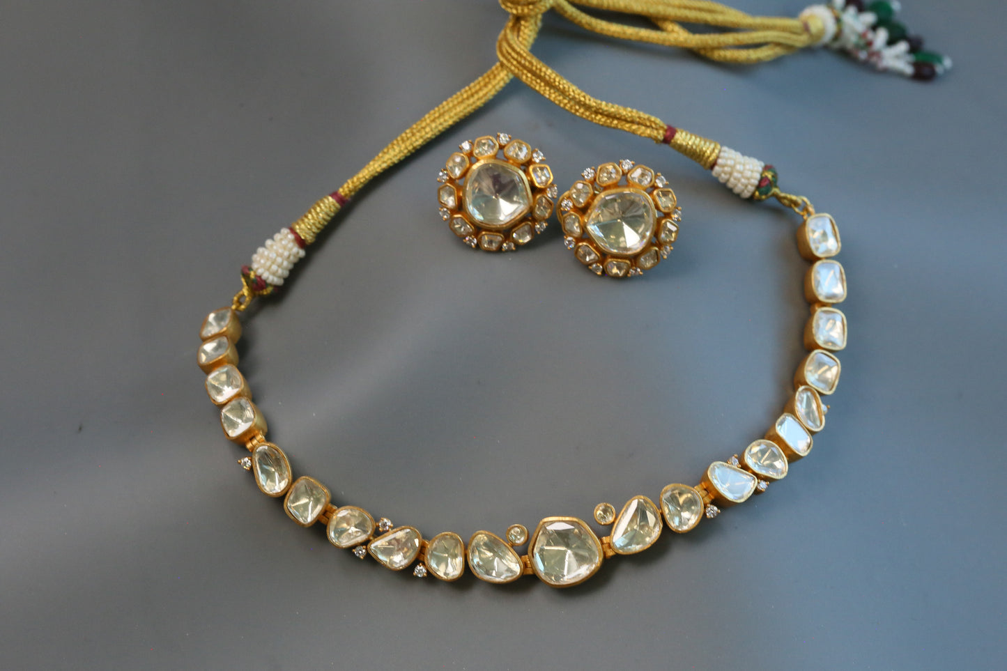 Saira Dainty Real Moissanite Necklace Set