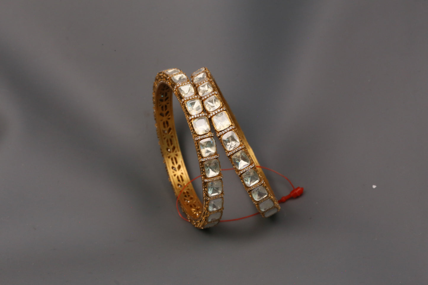 Shruti Real Moissanite Polki Bangle Set (2.6)