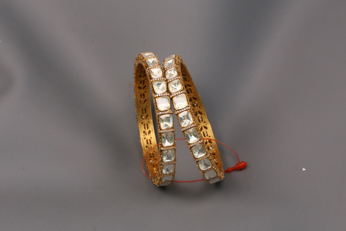 Shruti Real Moissanite Polki Bangle Set (2.6)