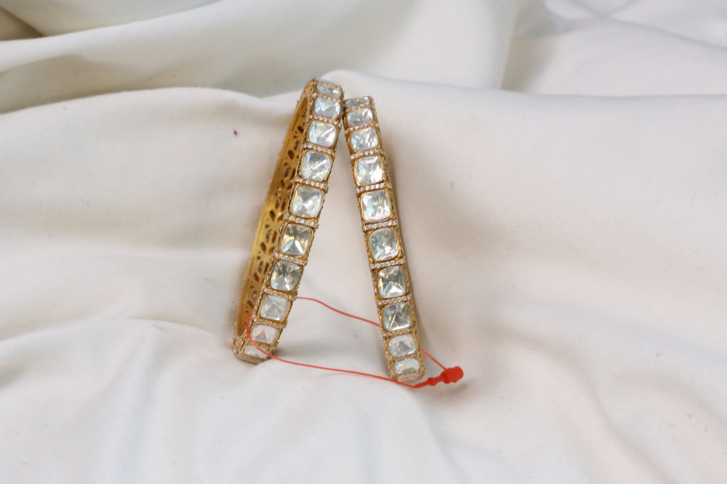 Shruti Real Moissanite Polki Bangle Set (2.6)