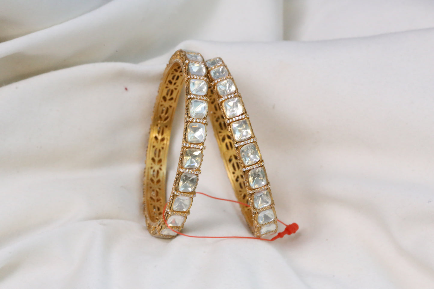 Shruti Real Moissanite Polki Bangle Set (2.6)