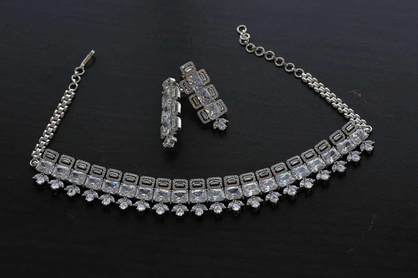 Clear Cubic Zircon Necklace Set (104-09)